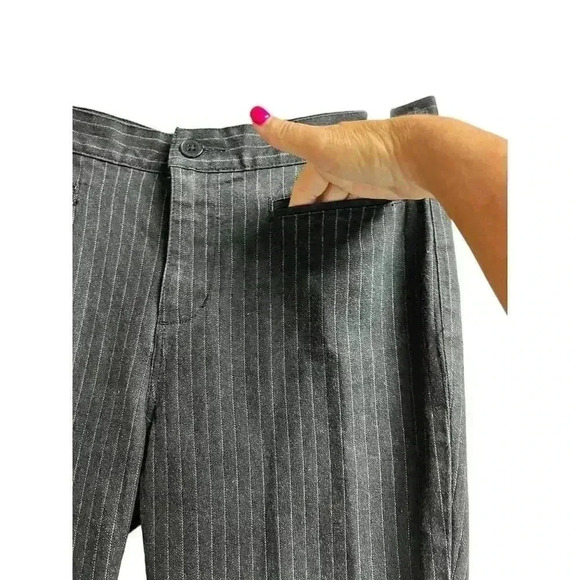 Lauren Jeans Co. Ralph Lauren Black White Pin Stripes Jeans Straight Leg Denim - Picture 5 of 9